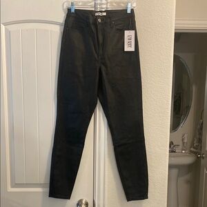 12th Tribe Black Coated Denim Women's Skinny Jeans, Sz 31 NWT